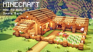 Minecraft How To Build a Simple Barn for animals [upl. by Nirred]