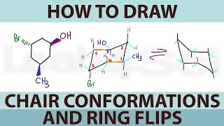 How to Draw Cyclohexane Chair Conformations and Ring Flips [upl. by Einnos24]