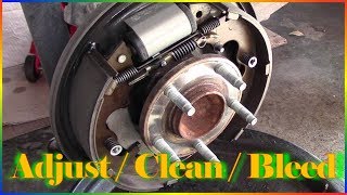 Drum Brakes  Clean Adjustment and Bleed [upl. by Eronel]