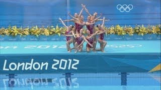 Synchronized Swimming Teams Technical Routine  London 2012 Olympics [upl. by Anirtal]