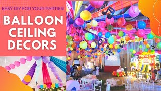 5 Balloon Ceiling Decoration Ideas for Birthday Parties  How To [upl. by Faria]