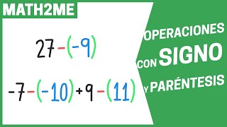 OPERACIONES de NÚMEROS con SIGNO y PARÉNTESIS desde CERO [upl. by Col]