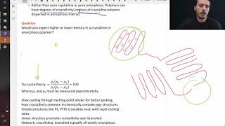 Polymer crystallinity [upl. by Ajet]