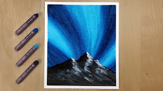 Northern Lights  Easy Oil Pastel Drawing for Beginners Step By Step [upl. by Baxie291]