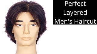 Perfect Layered Mens Haircut Tutorial  TheSalonGuy [upl. by Polash]