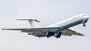 SHORT TAKEOFF  Rada Airlines Ilyushin IL62M POWERFUL Departure from Belgrade Airport  With ATC [upl. by Ecilahc597]