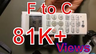 How to change Fahrenheit to Celsius LG remote control air conditioner  F to C [upl. by Ailee752]