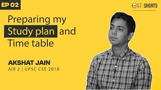 UPSC CSE Study Plan and Timetable of IAS Akshat Jain AIR 2 UPSC CSE 2018 [upl. by Natanhoj]