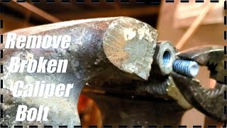 How To Remove Broken Snapped Brake Caliper Bolt [upl. by Anelrihs]