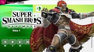 Ganondorf Voices  Super Smash Bros Ultimate [upl. by Nwahsram426]