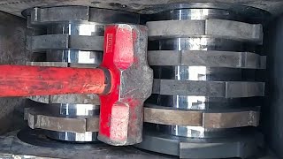 Hard Steel vs Crusher Shredding Scrap metal [upl. by Aleakam757]