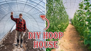 DIY GREENHOUSE How We Made Our Own Inexpensive Hoop House [upl. by Anertak]