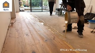 How To Install Engineered Hardwood Flooring Glue Down  Time Lapse [upl. by Ysiad446]