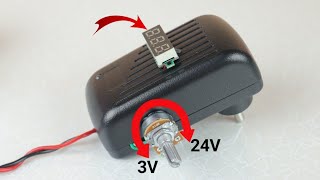 Turn Any Fixed Voltage Adapter to Variable Voltage Output 3V  24V [upl. by Yedok86]