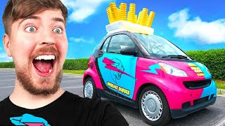 I Surprised MrBeast With A Custom Car [upl. by Llerut779]