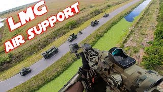 Airsoft quotLittle Birdquot Helicopter Mission  LMG Air Support [upl. by Hibbitts]