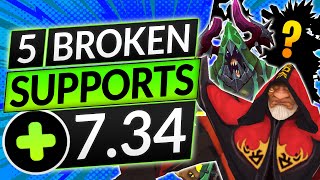 5 MOST BROKEN SUPPORTS of 734  BEST Position 5 Heroes  Dota 2 Tier List Guide [upl. by Yatnahc]