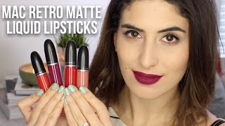 MAC Retro Matte Liquid Lipsticks Review amp Swatches  Lily Pebbles [upl. by Notfa]