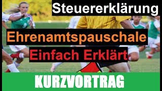 Ehrenamtspauschale Erklärt  Steuererklärung [upl. by Jr]