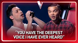 This guys INSANE DEEP voice SHOCKS The Voice coaches  Journey 120 [upl. by Leeanne]