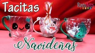 Tazas Navideñas decorativas  DIY  Material Reciclado  FACIL [upl. by Giah687]