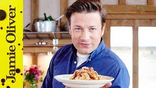 Veggie Spaghetti Bolognese  Super Food Family Classics  Jamie Oliver [upl. by Anaihs]