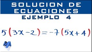 Solucionar ecuaciones lineales  Ejemplo 4 [upl. by Templeton153]