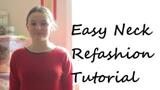 Refashion Tutorial Turtleneck to Crewneck  DIY [upl. by Kanya199]