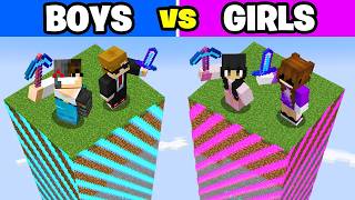 Girls vs Boys on 1 Minecraft Chunk [upl. by Jaymie]