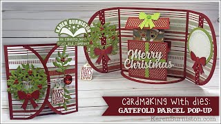 Cardmaking with Dies Gatefold Parcel Popup [upl. by Nerrat]