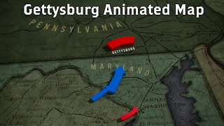 Gettysburg Animated Battle Map [upl. by Anneuq172]