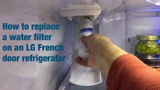 Dad Replaces Water Filter on LG French Door Fridge [upl. by Assilav]