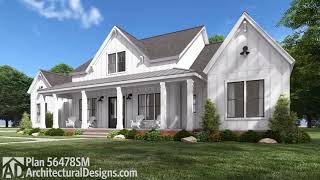 4Bedroom Modern Farmhouse House Plan 56478SM Virtual Tour w Interior Walkthrough  2400 Sq Ft [upl. by Oap807]