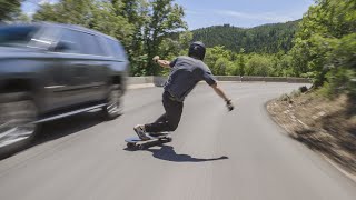 Longboarding  Passing Cars Down Epic Mountain Road [upl. by Enerahs]