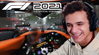 Lando Norris Plays F1 2021 For The First Time [upl. by Wanfried35]