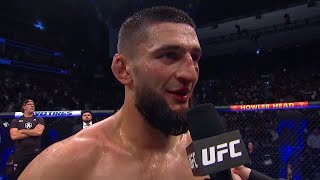 UFC 273 Khamzat Chimaev Octagon Interview [upl. by Ledairam]