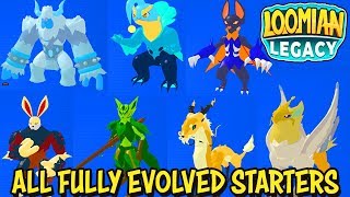 I Got All FULLY EVOLVED Starters in Loomian Legacy Roblox  Level 34 Moves Stats amp Looks [upl. by Bigod736]