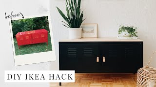 MODERN SIDEBOARD IKEA HACK  Scandinavian Inspired Thrift Flip  DIY tv stand on a budget [upl. by Llerol717]