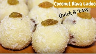 Coconut Rava Ladoo  Diwali Special Recipes  How To Make Rawa Ladoo  Sooji Laddu  Kanaks Kitchen [upl. by Anasus866]