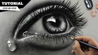 How to Draw Hyper Realistic Eyes  Step by Step [upl. by Nedmac]