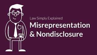 Misrepresentation and Nondisclosure  Contracts  Defenses amp Excuses [upl. by Tsai]