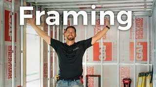 Framing Our DIY SHIPPING CONTAINER Home Step by Step  Ep 4 [upl. by Fitalludba]