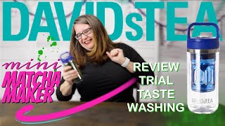 DAVIDsTEA mini MATCHA MAKER review review trial taste amp washing the matcha shaker matchamonday [upl. by Oicnecserc]