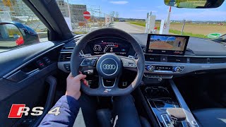 New Audi RS4 Avant V6 450 HP Test Drive Review POV 2021 [upl. by Grimbald]