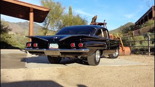 1960 Chevrolet Chevy Biscayne in Black amp 496 CI Engine Sound on My Car Story with Lou Costabile [upl. by Brietta]