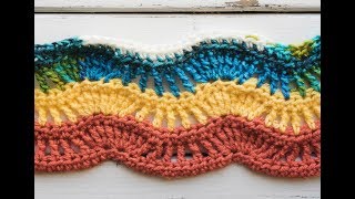 How to Crochet the Feather and Fan Stitch  AllFreeCrochet [upl. by Nayra]