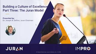 Building a Culture of Excellence Webinar Series Part 3  The Juran Model [upl. by Notgnillew758]