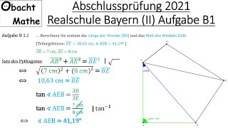 Abschlussprüfung Mathe 2021 Realschule Bayern Gruppe 23  Aufgabe B1 vorgerechnet  ObachtMathe [upl. by Jacinthe]