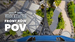 Front Row POV Jurassic World VelociCoaster  Islands of Adventure [upl. by Glynnis562]