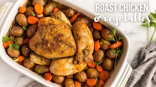 ONE PAN Roast Chicken and Vegetables  The Recipe Rebel [upl. by Shanahan]